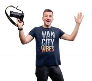 Professional studio portrait of a social media marketer on a white background for business branding